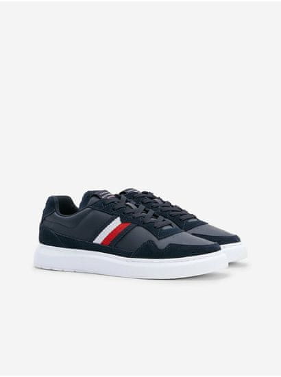 Tommy Hilfiger Tmavě modré pánské kožené tenisky se semišovými prvky Tommy Hilfiger Lightweight Leather