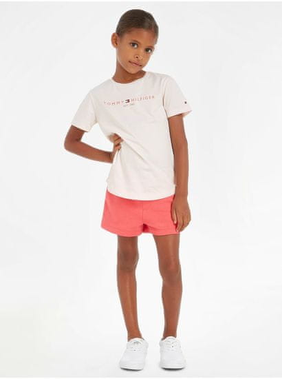 Tommy Hilfiger Sada holčičího trička a kraťasů v růžové barvě Tommy Hilfiger