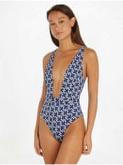 Tommy Hilfiger Tmavě modré dámské vzorované jednodílné plavky Tommy Hilfiger Underwear M