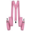 Klasické šle pro muže a ženy k na nošení s elegantním kalhotám - růžová