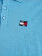 Tommy Jeans Světle modré pánské polo tričko Tommy Jeans Badge Polo L