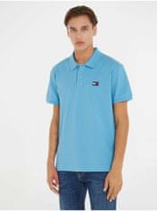 Tommy Jeans Světle modré pánské polo tričko Tommy Jeans Badge Polo L