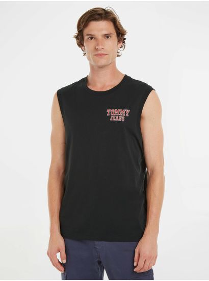 Tommy Jeans Černé pánské tílko Tommy Jeans Basketball Tank