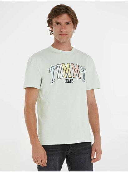 Tommy Jeans Mentolové pánské tričko Tommy Jeans College Pop Tommy Tee