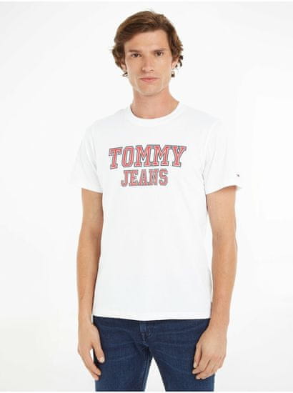 Tommy Jeans Bílé pánské tričko Tommy Jeans Essential