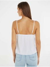 Tommy Jeans Bílé dámské tílko s krajkou Tommy Jeans Essential Lace Strappy XL