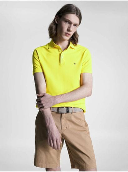 Tommy Hilfiger Žluté pánské polo tričko Tommy Hilfiger 1985 Slim Polo