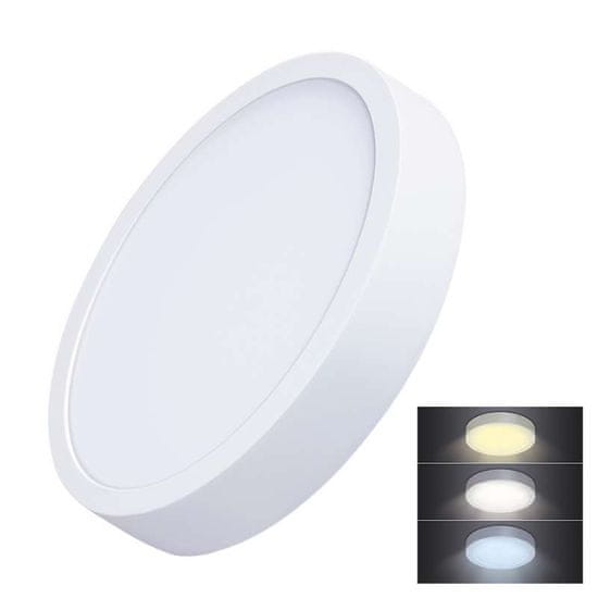 Solight LED mini panel CCT, přisazený, 24W, 1800lm, 3000K, 4000K, 6000K, kulatý