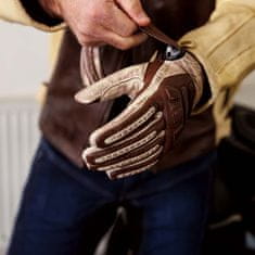 W-TEC Kožené moto rukavice Retro Gloves (Velikost: L, Barva: hnědo-béžová)