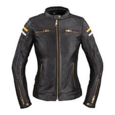 W-TEC Dámská kožená moto bunda Stripe Lady (Velikost: XL, Barva: černá)