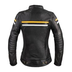 W-TEC Dámská kožená moto bunda Stripe Lady (Velikost: M, Barva: černá)