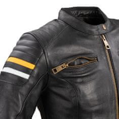 W-TEC Dámská kožená moto bunda Stripe Lady (Velikost: XL, Barva: černá)