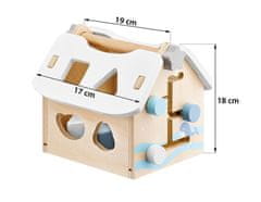 Mamabrum Mamabrum dřevěná třídící hračka pro děti 3+, třídička dřevěný vzdělávací domeček s kostkami