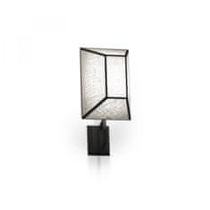 LIGHT FOR HOME Nástěnné moderní světlo s textilním stínidlem v bílé barvě, model 40001 "Roof", 1x15W, E27, Černá