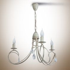 LIGHT FOR HOME Závěsný lustr na řetězu 18503 "VIRGINIA CRYSTAL", 3X40W, E14, béžová, zlatá, patina