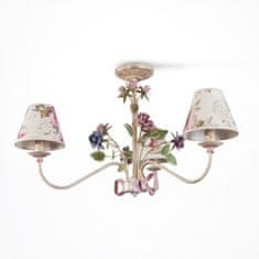 LIGHT FOR HOME Lustr přisazený ke stropu 8903 "Romance", 3X40W, E14, béžová, růžová, fialový
