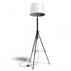 LIGHT FOR HOME Moderní stojací lampa černá s bílým stinidlem 15720 "BOSTON", 3X40W, E27, Černá