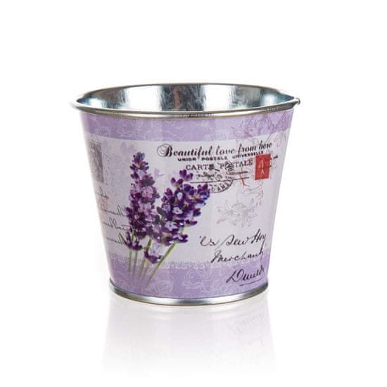 HOME DECOR Květináč plechový LAVENDER 8 x 6,5 x 5,5 cm, sada 10 ks