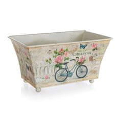 HOME DECOR Květináč plechový obdélník BICYCLE 20 x 12 x 10 cm, sada 5 ks