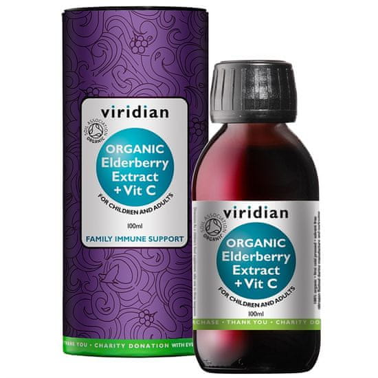 VIRIDIAN nutrition Elderberry Extract + Vitamin C Organic, 100 ml