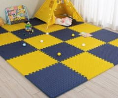 MXM Tatami puzzle podložka pro děti, žlutomodrá, 24 kusů