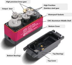 YUNIQUE GREEN-CLEAN Metal Gear Servomotor DS5180 7.4V digitální servo 80KG s vysokým točivým momentem se servomotorem s 18T Model Cams pro robotický model kamionu Baja Car 1/10 (180 stupňů)