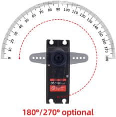 YUNIQUE GREEN-CLEAN Metal Gear Servomotor DS5180 7.4V digitální servo 80KG s vysokým točivým momentem se servomotorem s 18T Model Cams pro robotický model kamionu Baja Car 1/10 (180 stupňů)