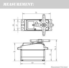 YUNIQUE GREEN-CLEAN DS5160 7.4V 60KG digitální servomotor s 18T vačkovým servomotorem pro robotický model kamionu Baja Car 1/10 (180 stupňů)