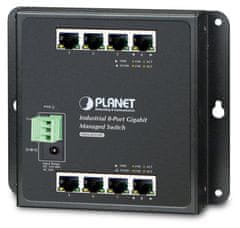 Planet WGS-4215-8T plochý L4 switch, 8x1Gb, 12-48VDC/24VAC, -40~75°C, IP30, fanless