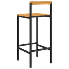 Vidaxl Barové stoličky 2 ks černé polyratan a masivní akáciové dřevo
