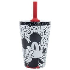 Stor Nerezová termo sklenička se silikonovou brčkem MICKEY MOUSE, 360ml, 74398