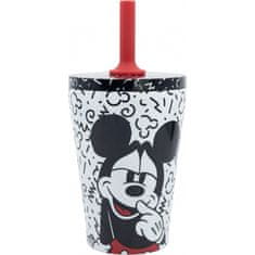 Stor Nerezová termo sklenička se silikonovou brčkem MICKEY MOUSE, 360ml, 74398