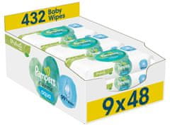 Pampers Harmonie Aqua Plastic Free Vlhčené ubrousky 9 x 48 ks