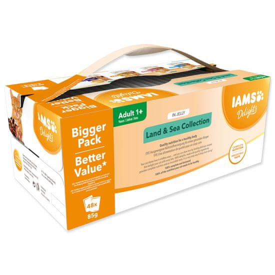 IAMS Kapsičky IAMS Delights mořské a suchozem. maso v želé multipack (48x85g) 4080 g