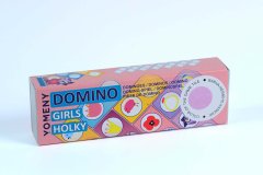 Domino domečky - růžový kámen, 28 hracích kostek
