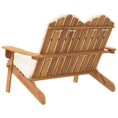 Vidaxl Zahradní lavice Adirondack s poduškami 126 cm masivní akácie