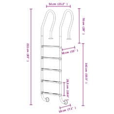 Vidaxl Bazénový žebřík 54 x 38 x 211 cm nerezová ocel 304