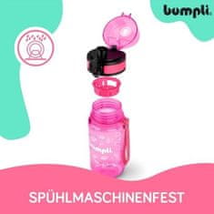 Bumpli Dětské Láhve na Vodu 350 ml s Víčkem a Brčkem, Odolný proti úniku, bez BPA (Růžová) - PINKBOT