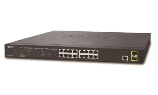 Planet GS-4210-16T2S L2 switch, 16x1Gb, 2x1Gb SFP, QoS, fanless