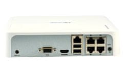 HiLook Powered by HIKVISION/ NVR-104H-D/4P(C)/ 4 kamery/ 4x PoE/ 4Mpix/ HDMI/ VGA/ 2x USB/ LAN/ 1x SATA/ Plast