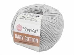 Kraftika 1ks (451) šedá nejsvětlější pletací příze baby cotton 50 g,