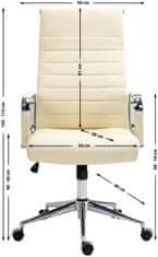 Sortland Kancelářská židle Kolumbus - pravá kůže | krémová