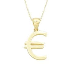 LS Stříbrný přívěšek pozlacený symbol euro