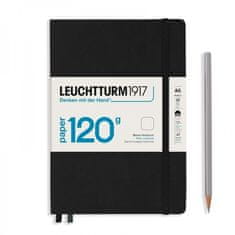 Aladine Zápisník Leuchtturm, A5, 120 g/m2, prázdný (203 listů) – černý