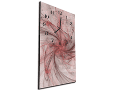 Glasdekor Nástěnné hodiny 30x60cm elegantní růžovo šedá abstrakce - Materiál: kalené sklo