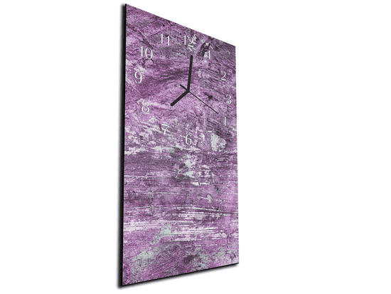 Glasdekor Nástěnné hodiny 30x60cm textura fialová omítka