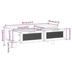 Vidaxl Konferenční stolek bílý 80x40x30 cm kompozitní a borové dřevo