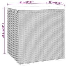 Vidaxl Odkládací stolek černý 40 x 37 x 40,5 polyratan a tvrzené sklo