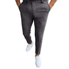 Dstreet Pánské kostkované kalhoty chinos SIMPLY tmavě šedé ux3955 s30