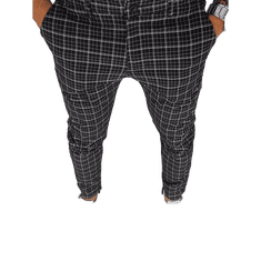Dstreet Pánské kostkované kalhoty chinos SIMPLY černé ux3968 s32